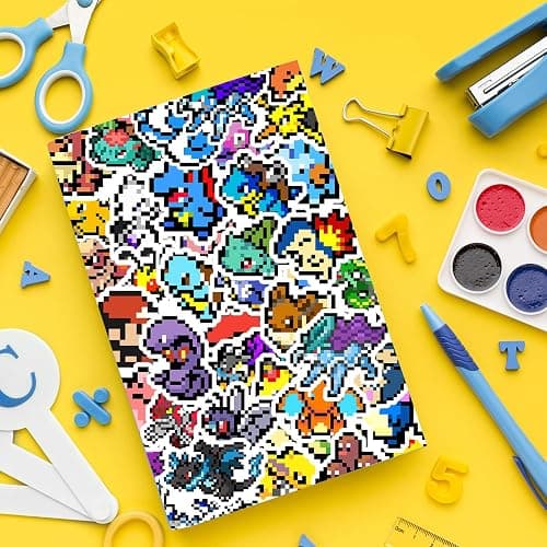 Pounchi Retro Pixel Anime Stickers (50Pcs Large Size) Aesthetic Video Game PVC Sticker, Gifts for Laptop Water Bottle Skateboard Party Supplies Decorations Teens thumbnail 6