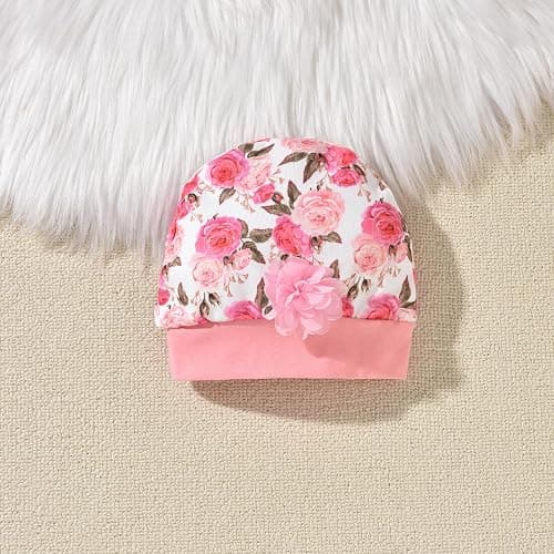 fioukiay Newborn Baby Girl Clothes Infant Girls Floral Love Printed Romper and Ruffle Pants Sets 4pcs Winter Fall Outfits thumbnail 7