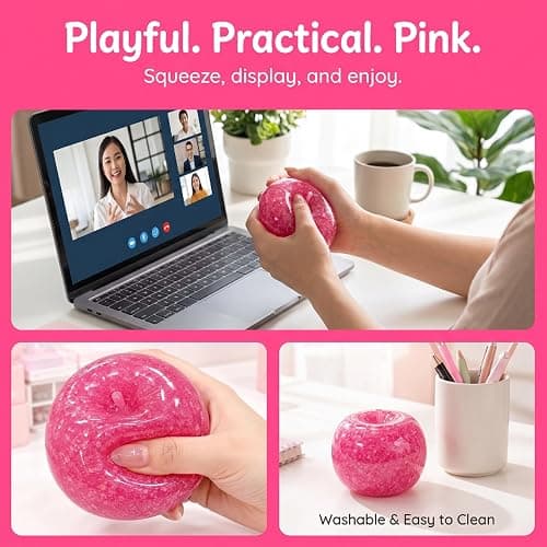 Slush Apple Squishy, Clear Apple Shaped Stress Ball, Soft Slow‑Rise Slush Fidget Ball, Squeeze Toy for Adult (Green 1PCS) thumbnail 7