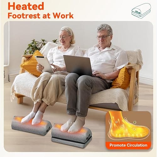 Snailax Heated Foot Rest Under Desk at Work, Desk Foot Stool with Heat & Vibration Massage, Adjustable Height, 2 Heat Levels Foot Warmer Feet Heater for Office Chair, Gaming Home Use thumbnail 4