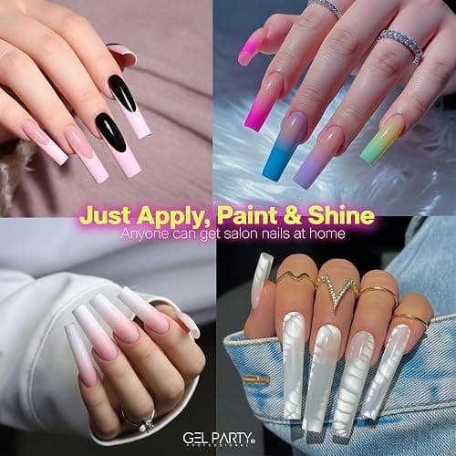 GELPARTY XL Long Square Nail Tips – 240pcs Clear ABS Full Cover Tips, 12 Sizes, Extra Long Straight Square False Nails for Acrylic & Gel Extensions, Nail Salons & DIY thumbnail 8