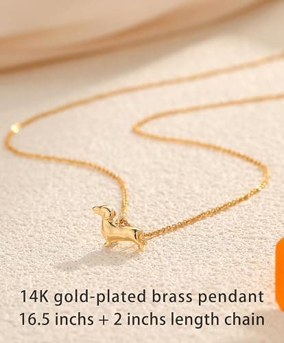 14K Gold Plated Pendant Necklace for Women, Dainty Charm Good Luck Inspirational Gifts for Her Friendship Necklace Cherry, Positive Duck, Shell Pearl Fish Beach Jewelry thumbnail 2