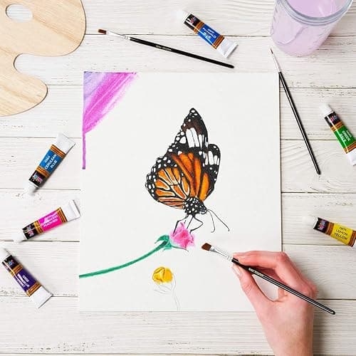 KOLOR KINGDOM Acrylic Paint Set 24 Colours Canvas Paints Kit with 3 Paint Brushes for Crafts,Kids Paints, Paper, Rock Painting, Wood,Ceramic & Fabric Vibrant Colors (24 X 12ML) thumbnail 7