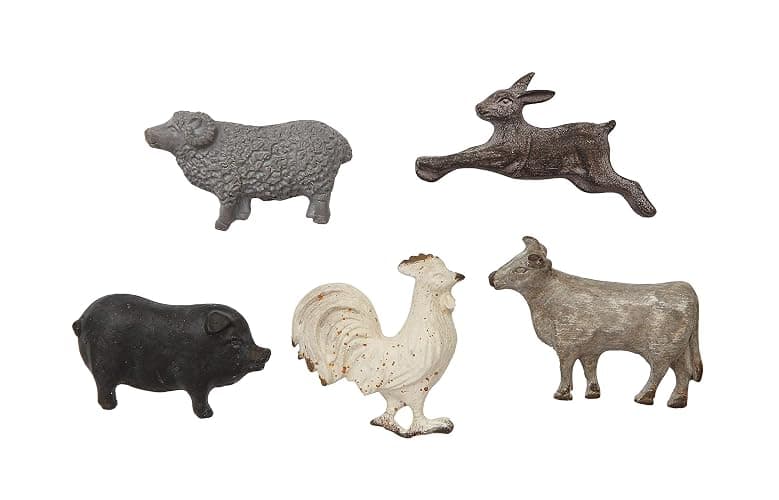 Creative Co-Op Pewter Card (Set of 5 Styles) Animal Magnets, Multicolored, 5 Count (DF1306) thumbnail 3