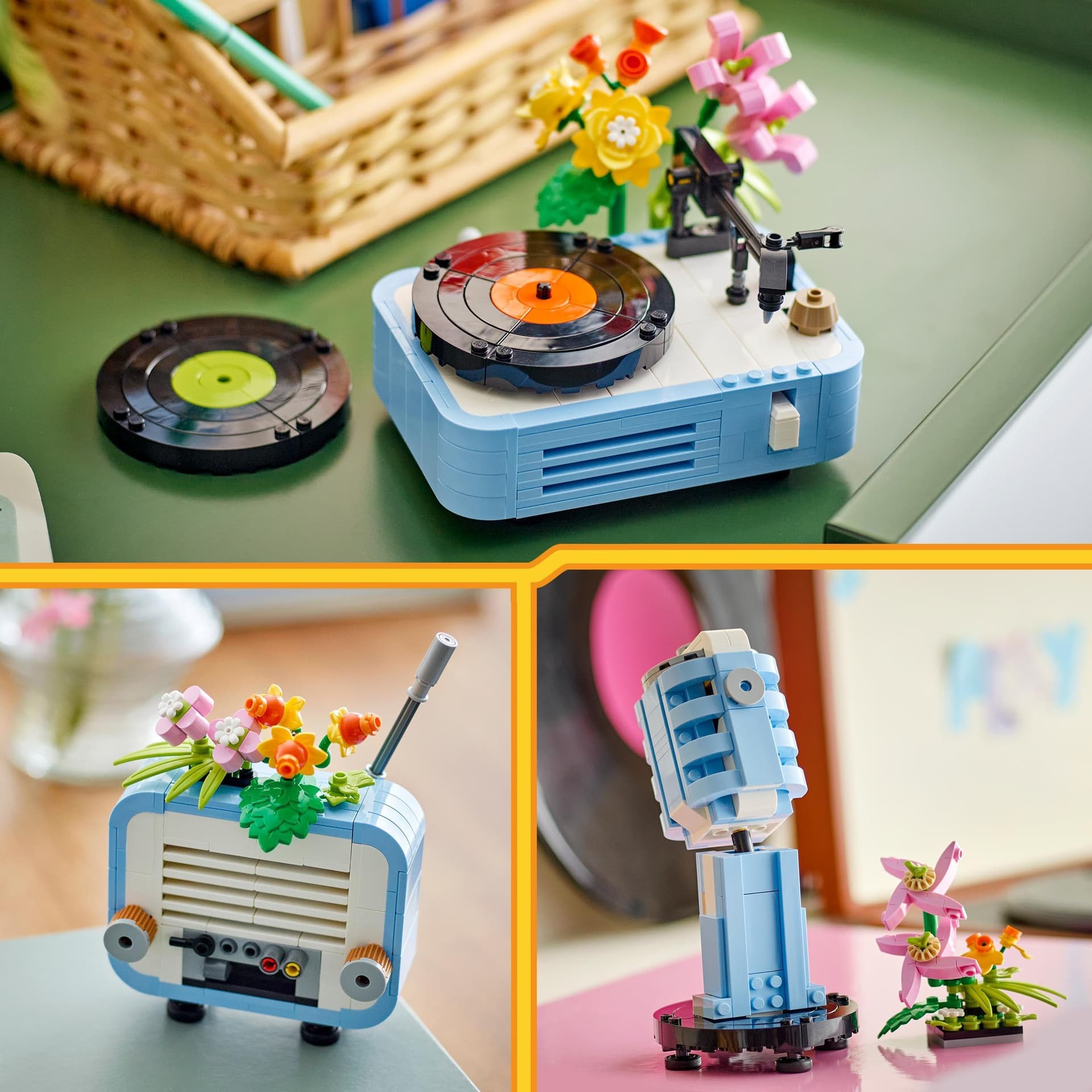 LEGO Creator 3in1 Platenspeler met bloemen Speelgoed, Herbouw tot Microfoon en Radio Bouwpakket voor Kinderen, Muzikaal Speelgoed voor 8 jaar en Ouder, Creatief cadeau voor Meisjes en Jongens 31172 thumbnail 5