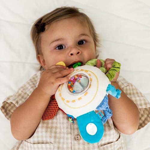 HABA Teether Cuddly Rainbow Round - Soft Activity Toy with Rattling & Teething Elements,Multicolored thumbnail 3