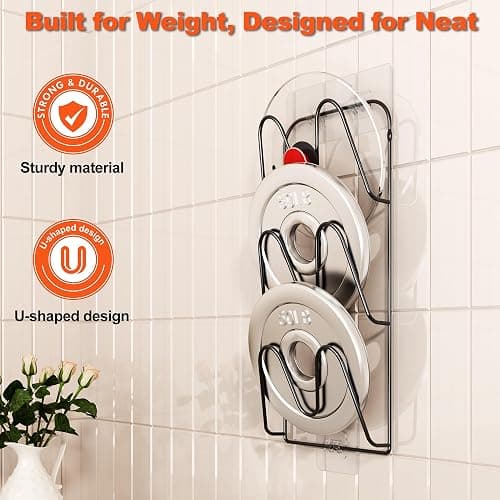 MZTOOL 2 Pack Pot-Lid-Organizer, 6-Tier Pots and Pans Lid Organizer Under Cabinet, No Drilling, Rustproof, Lid-Organizers-Inside-Cabinet for Small-Space-Solution & Kitchen Cabinet Organization thumbnail 6