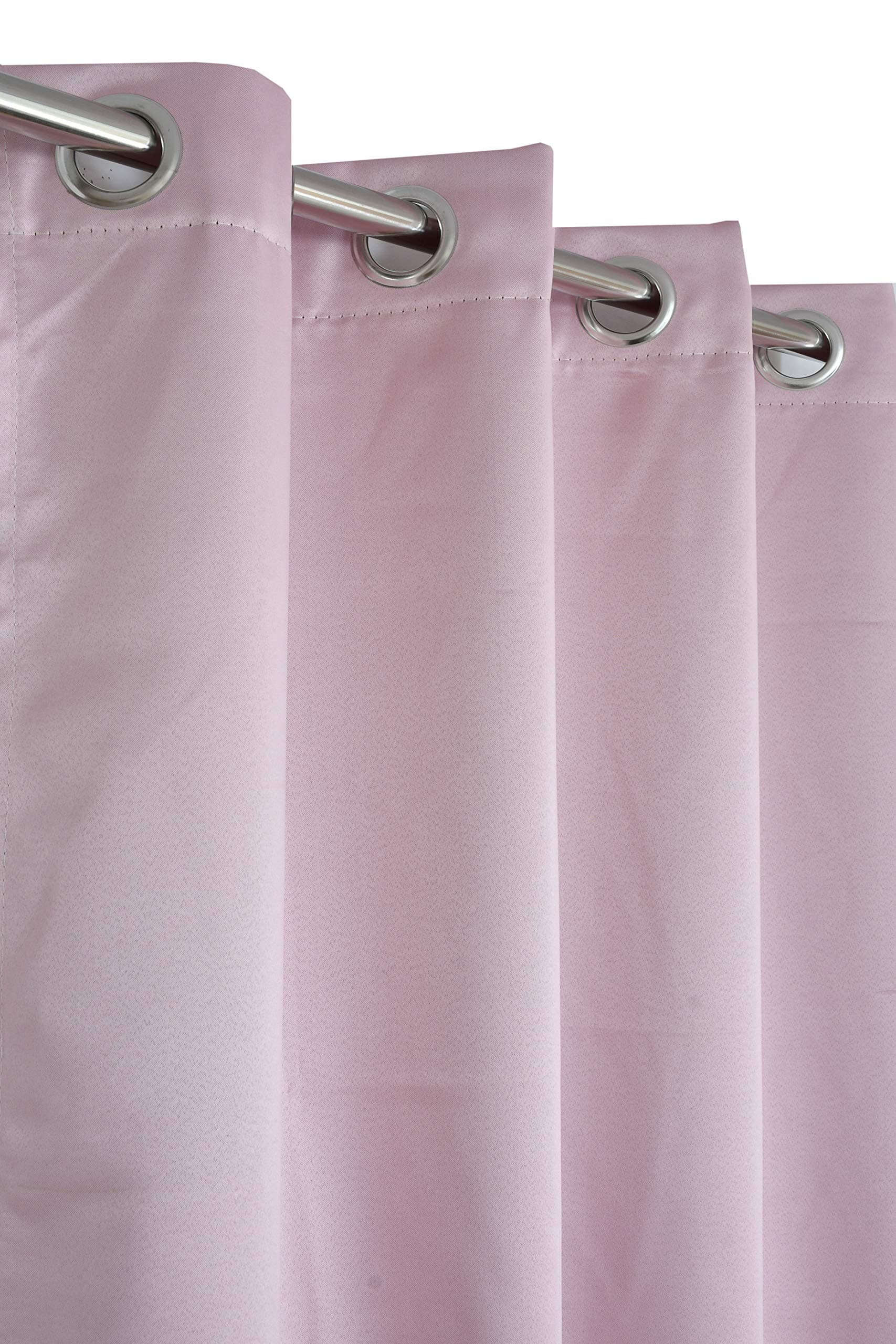 Home UTSAV 1 Piece Faux Silk 100% Opaque Blackout Curtains for Window 5 Feet, Baby Pink (Baby Pink, 5 Feet (1Pc)) | Solid thumbnail 2