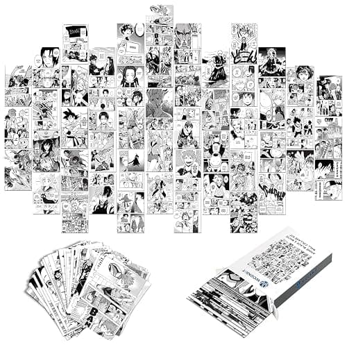 WOONKIT Anime Posters Pack - 50PCS 4X6 INCH MHA Anime Wall Collage Kit for Bedroom Wall, Dorm Decor, Teen Room Aesthetic thumbnail 2