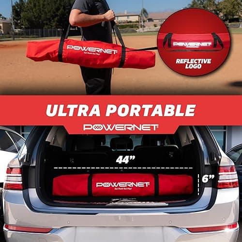 PowerNet Baseball Softball Practice Net 7x7 with Baseball Accessories for Practice Pitching, Batting & Fielding, Ball Caddy, Weighted Baseballs, Tee thumbnail 6