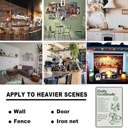 Fmcmly Daily Gratitude Inspirational Metal Tin Sign Green Boho Room Aesthetic Decoration Home Kitchen Office Bedroom Cafes Wall Decor 8x12 Inch thumbnail 6