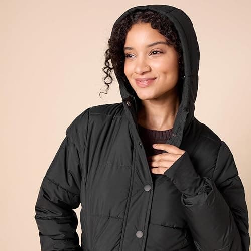 Amazon Essentials Womens Heavyweight Quilted Long-Sleeve Hooded Puffer Coat (Available in Plus Size) thumbnail 4