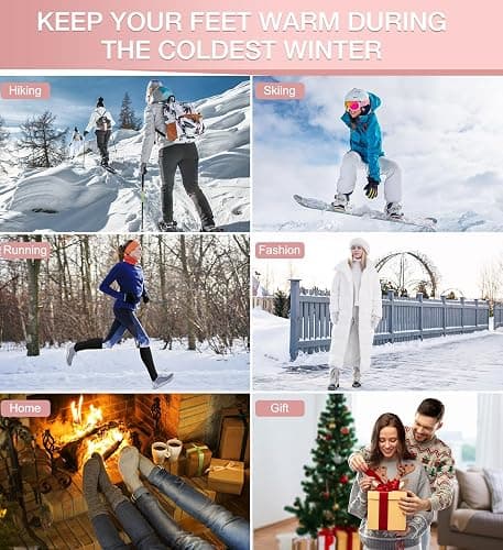 BLONGW Warm Thermal Boot Socks for Women - Knee High, Winter, Running, Hiking, Gifts - Thick Socks for Cold Weather thumbnail 6