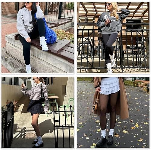 Elapse Space 3 Pairs Slouch Socks for Women Soft Mid Calf Rib Scrunch Crew Tube Socks thumbnail 6