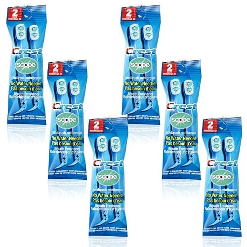 Crest Scope | Mini Brushes-Disposable Toothbrushes with Toothpaste and Pick for Work or Travel (12count, 6 Pack (12 Brushes)) - Image 1