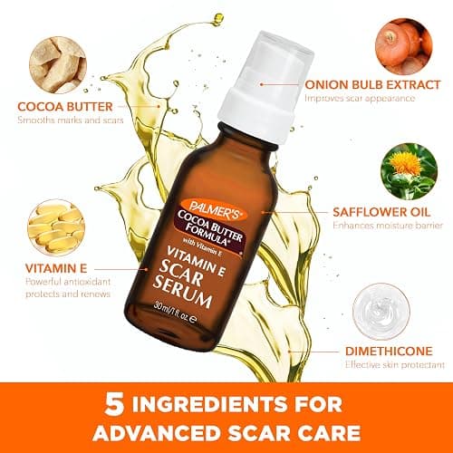 Palmer's Cocoa Butter Formula Scar Serum, Skin Brightening Oil for Face & Body, Concentrated Serum with Vitamin E, Fragrance Free, 1 Fl Oz thumbnail 5