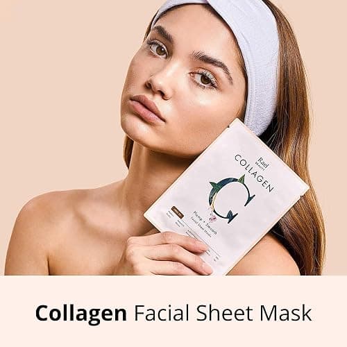 Rael Face Mask Skin Care, Collagen Face Masks - Bamboo Facial Sheet Mask, Korean Skincare, with Collagen Essence and Fruit Extracts, Nourishing and Hydrating, All Skin Types (Collagen, 5 Sheets) thumbnail 5