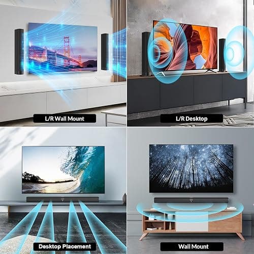 Assistrust Sound Bar for Smart TV, 80W Soundbar with Bluetooth/ARC/Opt/AUX Connect, Dynamic Volume Boost, 3 Equalizer Modes, 2 in 1 Detachable Soundbar for TV/PC/Gaming/Projectors thumbnail 3