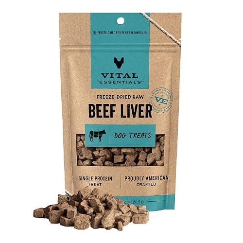 Vital Essentials Single Ingredient Beef Liver Dog Treats, 2.1 oz | Freeze-Dried Raw | Healthy, All Natural Training Treats | Grain Free, Gluten Free, Filler Free - Image 1