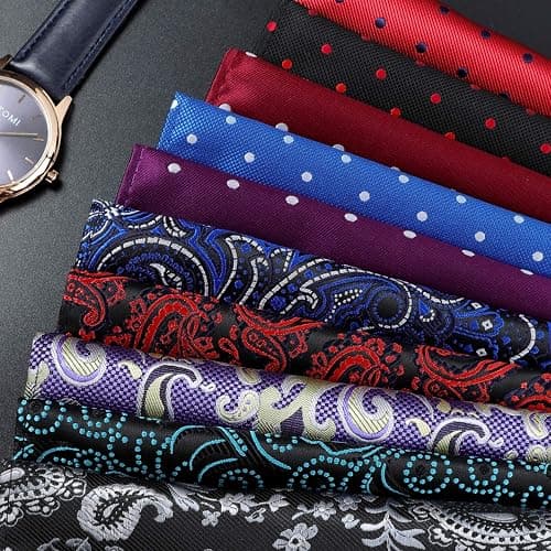 Jeatonge Pocket Squares for Men 20 Pack Mens Pocket Squares handkerchiefs Set Assorted Colors with Box thumbnail 6