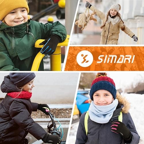 SIMARI Kids Winter Gloves Touchscreen Warm Thermal Water-Resistant for Boy Girl Running Cycling Snow Skiing in Cold Weather thumbnail 7
