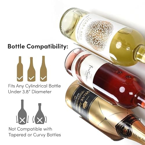 xympo Wall Mounted Wine Rack Set – 6-Piece Aluminum Bottle Holders with Non-Slip Cork Pads for Secure Storage thumbnail 6