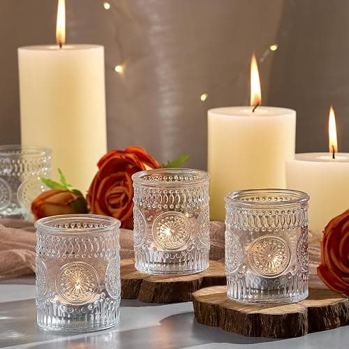30 Pack Clear Glass Votive Candle Holders, Vintage Candle Holder Bulk, Tealight Candle Holders for Table Centerpieces, Home, Bridal Shower, Birthday, Christmas, Thanksgiving Party Table Decor thumbnail 2