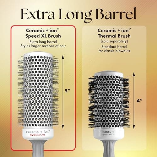 Olivia Garden Ceramic + Ion Speed XL - Extra-Long Round Thermal Hair Brush - Not Electrical - Professional Blowout Brush for Normal to Thick Hair thumbnail 3