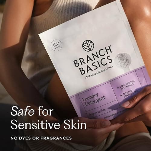 Branch Basics Laundry Detergent – 4lbs (120 loads) | Plant & Mineral-Based Formula | Lifts Stains & Removes Odor | Plastic-Free, Fragrance-Free & Safe for Sensitive Skin thumbnail 3