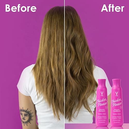 V&Co. Beauty Thickening Hair Shampoo & Conditioner Set (12 Oz. Each) with Peptide Technology, Biotin and Coconut Oil, Sulfate Free Shampoo & All Natural Conditioner for Thickening Hair, Builds Density thumbnail 4