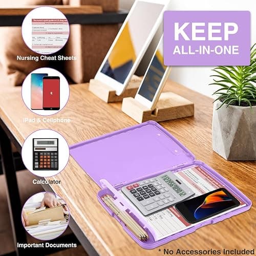 Sooez Clipboard with Storage, High Capacity Nursing Clipboard with Pen Holder, Clip Boards 8.5x11 with Storage, Low-Profile Clip, Lightweight Plastic Clipboard for Teachers, Lawers, Office Workers thumbnail 5