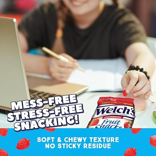 Welch's Fruit Snacks, Strawberry, Perfect for School Lunches, Sharing Size Bags, 5 oz (Pack of 12) thumbnail 6