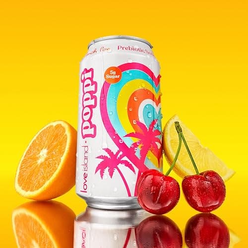 Poppi Prebiotic Soda, Sparkling Water & Fruit Juice, Punch Pop, 12 Oz, 12 Pack thumbnail 3
