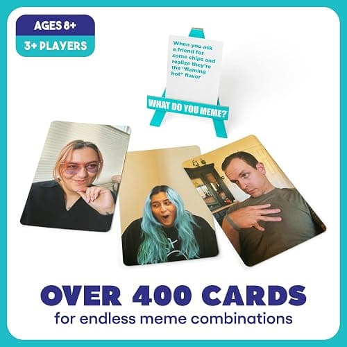 WHAT DO YOU MEME? Family Edition by Relatable, Now with Refreshed Content - Kids Games 8+, Family Games for Kids and Adults, Easter Basket Stuffers, Includes 300 Caption Cards, 108 Photo Cards thumbnail 6