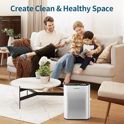 Air Purifier for Large Room, Cleans 2,400 ft² in 30 Mins, 3-Stage True HEPA, 360° Airflow, Large Touch Display Control, Real-Time Air Quality (PM2.5) Display, Ultra-Quiet 20dB Sleep Mode, HAP602 White thumbnail 7