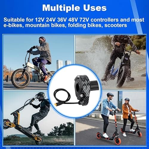 Ebike Full Twist Throttle for Macfox, 3 Pin Surron Style Throttle Grip Kit 12V-72V Compatible with HappyRun Freego Heybike Electric Dirt Bike thumbnail 9