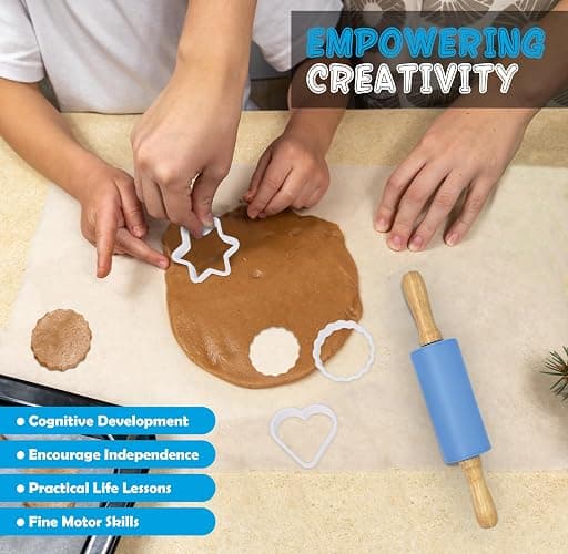 PERLLI Kids Real Cooking Set for Cooking and Baking – 31 Pc. Gift for Junior Chef with Real Utensils, Case & Safe Kids Knife Set for Boys & Girls – Fine Motor Skills & Fun for Children Ages 6+, Blue thumbnail 5