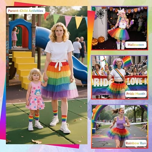 Zando Tutu for Women Adults Teens 5 Layers Halloween Costume Cosplay Tutu | Girls Tulle Dance Ballet Skirt: Elastic,Fluffy,Lightweight,Skin-Friendly,for Running Tutu,Party,Gift,4th of July thumbnail 6