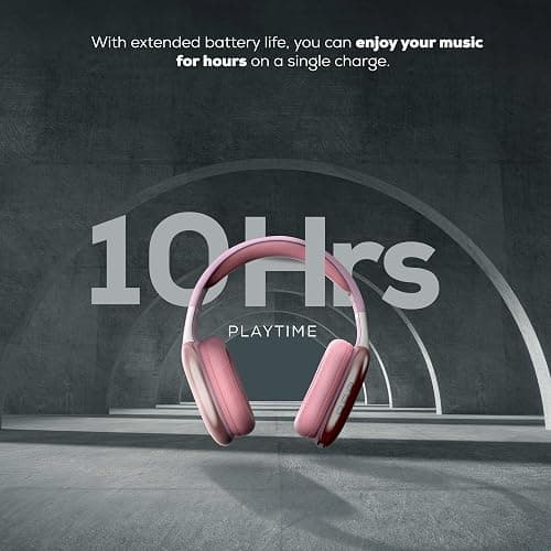 Gabba Goods Wireless Over Ear Bluetooth Headphones with Microphone - Wireless Headset -Noise Reduction - Bluetooth, Wired,Built in Micro SD for Travel, Home, Work TV,PC,Gaming,Cellphone (Pink) - Pink - one size fits all thumbnail 5