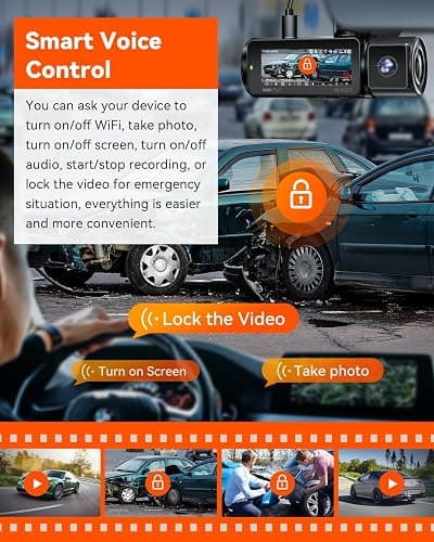 Vantrue N5 4 Channel WiFi 360° All Sides Dash Cam, STARVIS 2, IR Night Vision, 2.7K+1080P*3 Front Rear Inside Dashcam, Voice Control, GPS, 24 Hours Buffered Parking Mode Dash Camera, 512GB Max (N5) thumbnail 8