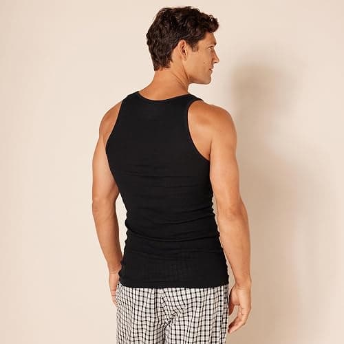 Amazon Essentials Men's Slim Fit Breathable Cotton Tank Undershirts, Pack of 6 thumbnail 4