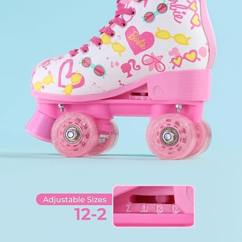 Barbie Roller Skates Foam Shoe Lining - Perfect For Active Fun and Adventures Pvc Girls' roller skate - BARBIE - 12-2 thumbnail 3