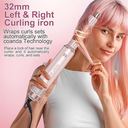 AVENHO 5 in 1 Hot Air Brush - Blow Dryer Brush & Air Curling Wrap Styler with Negative Ion Technology, Hair Dryer Brush for Drying, Curling, Straightening & Styling, Professional Hair Styling Tools thumbnail 4