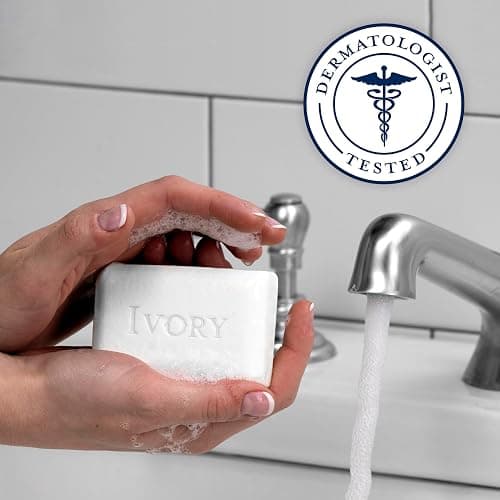 Ivory Gentle Bath Bar Soap, Designed for Whole Family, 99.44% Pure Formula with Plant-Based Cleansers, Made Without Heavy Perfumes, Parabens or Phthalates, Original Scent, 3.17 oz (2 Count) - Original Scent - 3.17 Ounce (Pack of 1) thumbnail 4