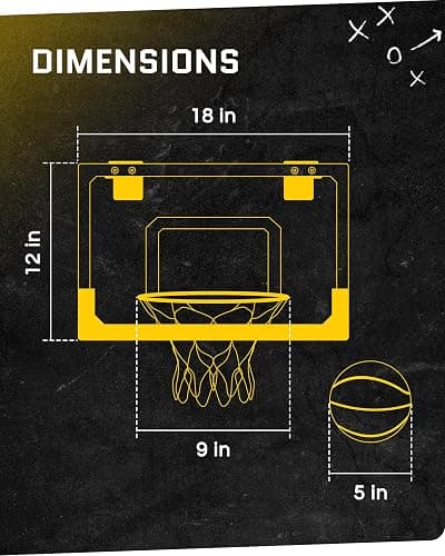 SKLZ Pro Mini Indoor Basketball Hoop - Over The Door – Portable - Great For Home, Dorms, Offices, and Gifts thumbnail 6