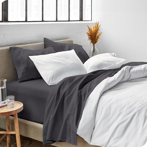 Bare Home Twin XL Sheet Set - 1800 Ultra-Soft Microfiber Twin Extra Long Bed Sheets - Double Brushed - Deep Pockets - Easy Fit - 3 Piece Set - Bedding Sheets & Pillowcases (Twin XL, Forged Iron Grey) thumbnail 8