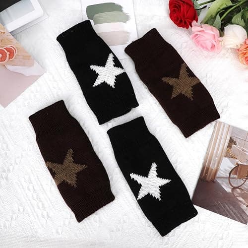 BQSAZHYJ 2 Pairs Y2K Star Gloves Autumn Winter Fingerless Star Knitted Gloves for Women Warm Thumb Hole Warmers Glove thumbnail 2