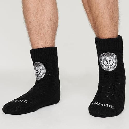 Call of Duty Slipper Socks for Men Teenagers - Soft and Warm Bed Socks with Non Slip Grip Pads One Size - Mens Gifts thumbnail 3