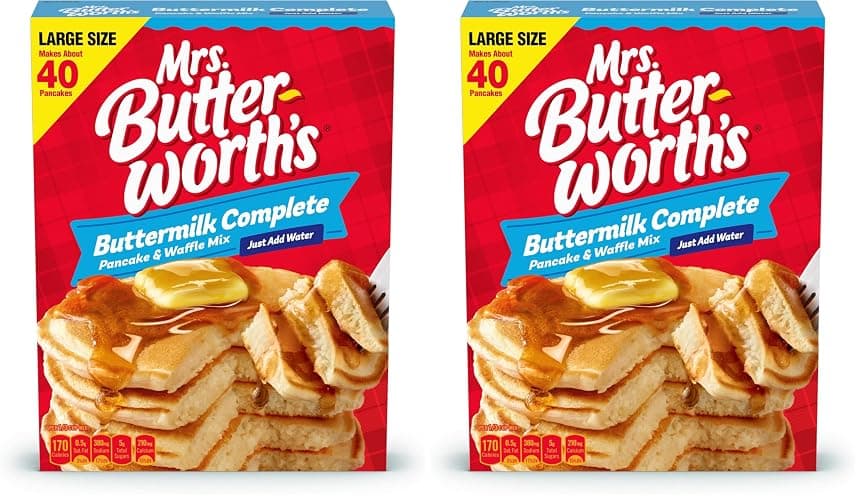 Mrs. Butterworth's Complete Buttermilk Pancake and Waffle Mix, 32 oz (Pack of 2) - Image 1