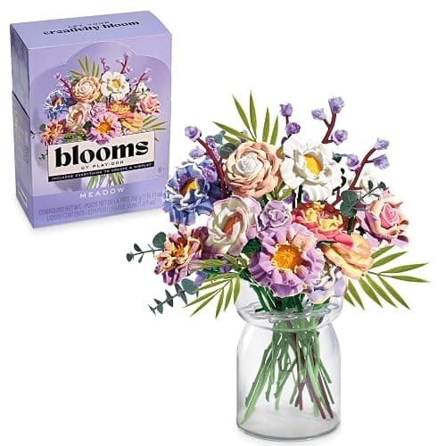 Play-Doh Blooms Meadow Flower Bouquet Making Kit | Floral Crafts for Adults & Teens, DIY Relaxing Home Décor Set - Image 1
